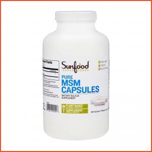 Sunfood  Pure MSM Capsules Dietary Sulfur Supplement 400caps, 750mg